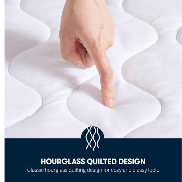 Heated White Quilted Mattress Pad with Controller New - Picture 4 of 15